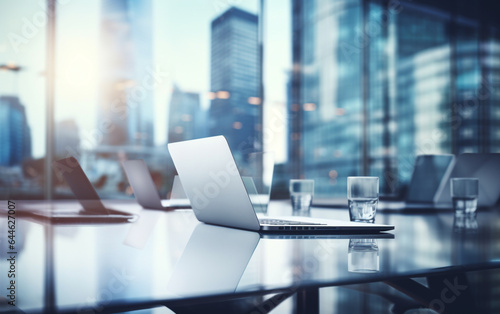 Wallpaper Mural Blur background of empty modern office background in city center workspace interior design Torontodigital.ca