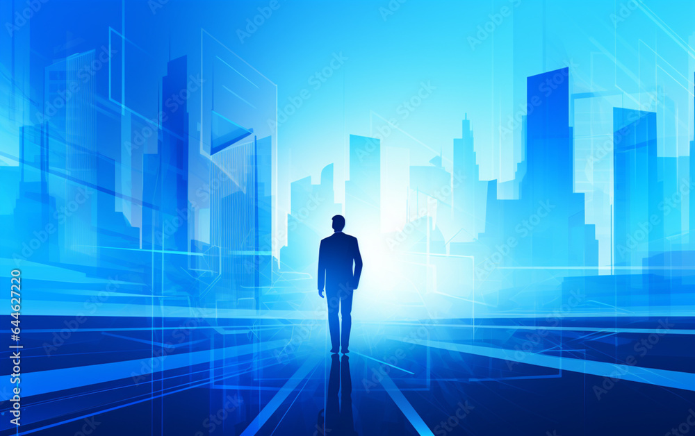 Bright blue business background Bright blue business background