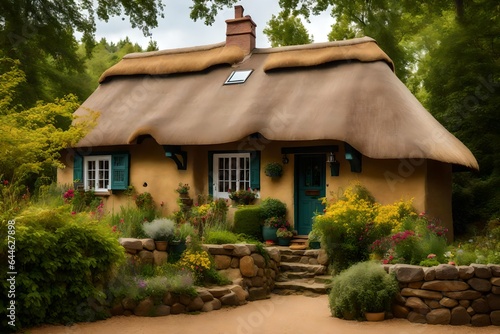 a quaint and picturesque cottage-style house, evoking the charm of a bygone era - AI Generativa