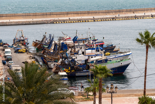 Εκτύπωση καμβά Alger, Algiers, Algeria : Fishing boats in the central fishing port of Algiers, Alger, Algeria