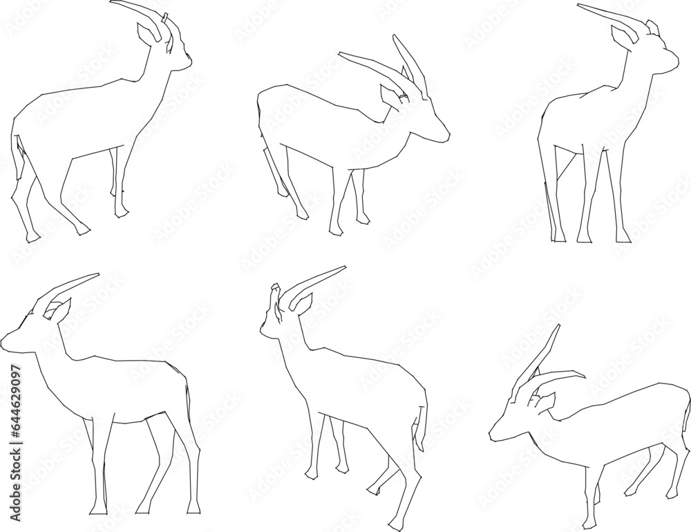 Anoa goat horned animal design illustration vector sketch