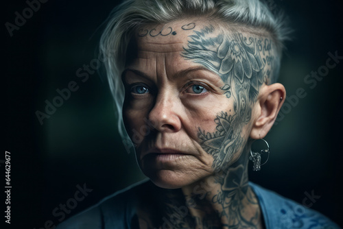 Portrait of a Former Prisoner with Face Tattoos