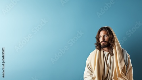 Religious concept of the son of god bible jesus christ, copy space background banner, utilization church faith in the almighty