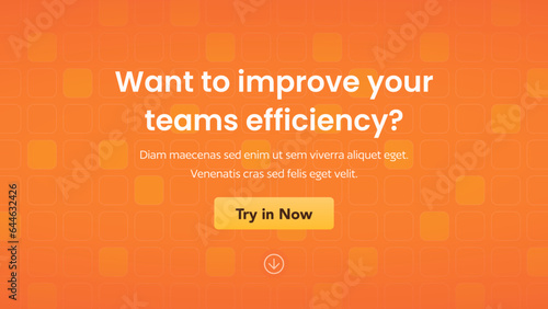 Abstract orange gradient background with squares. Digital colorful pattern vector bg for landing.