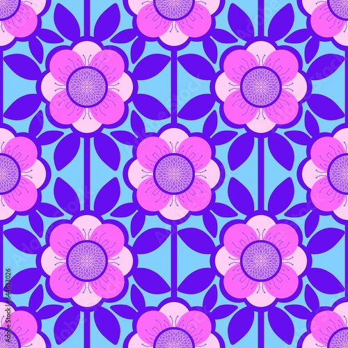Retro flower seamless geometric ethnic flora pattern for wrapping paper and fabrics and linens and kids clothes print