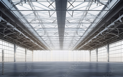 Empty exhibition center with truss. backdrop for exhibition stands.3d render