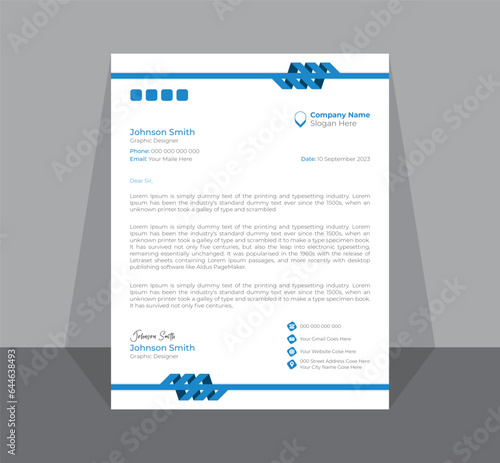 Modern letter head design template Abstract letterhead template design with color variation Style Business letterhead design.
