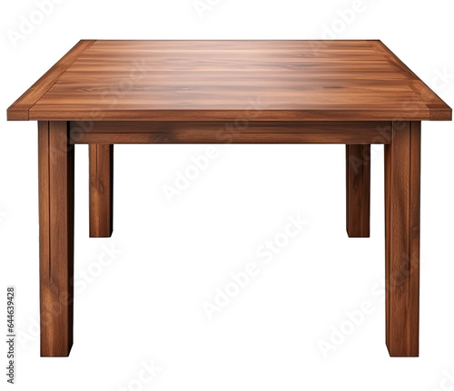 Simple Four-Legged Wooden Table with Thick Legs Showcased on a Transparent Background with Superior Craftsmanship