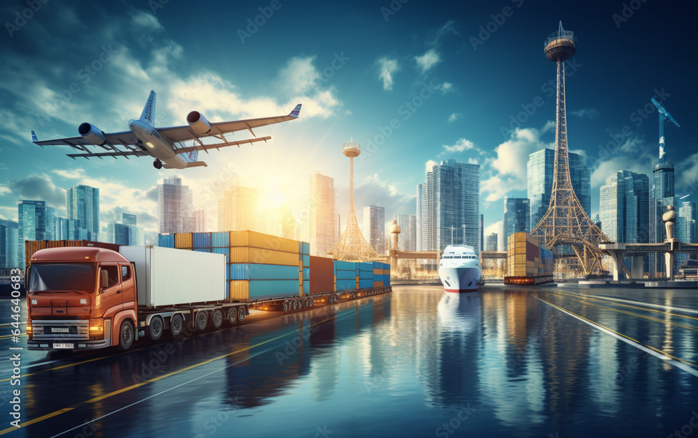 Global business logistics import export background Global business logistics import export background
