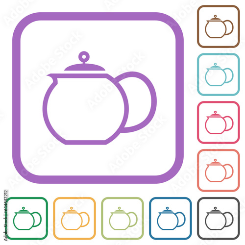 Teapot outline simple icons