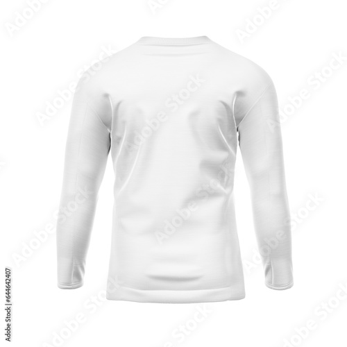a long sleeve white shirt mockup back view isolated on a white background