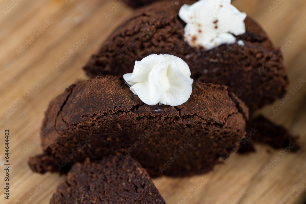 chocolate cake potatoes on the table chocolate cake potatoes on the table