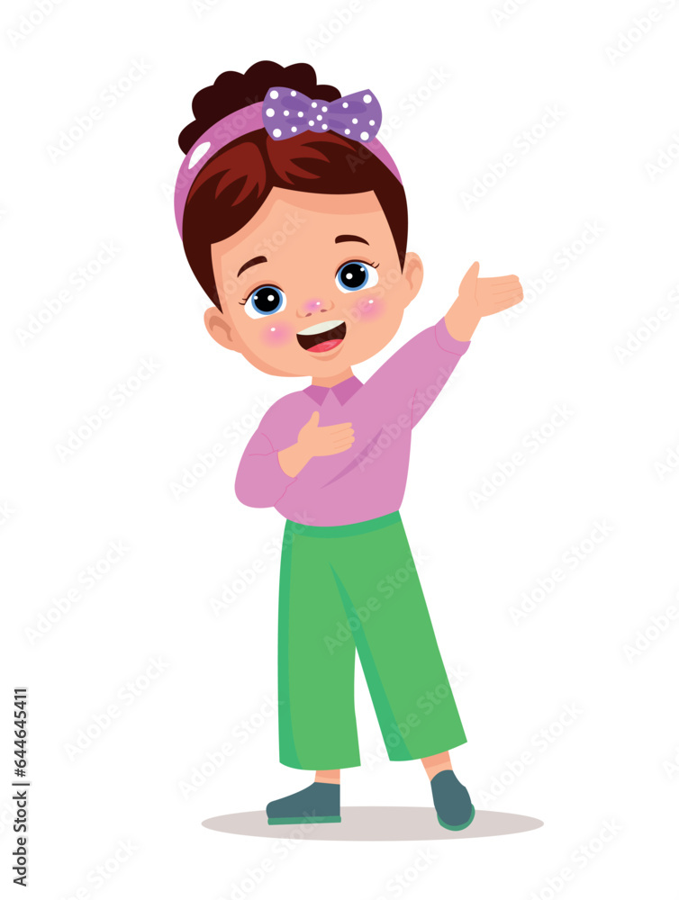 Obraz premium Vector Illustration cute little kids