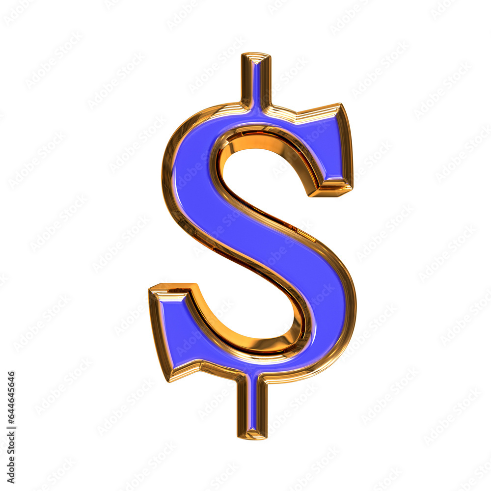 Fototapeta premium Blue symbol in a golden frame