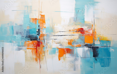 Oil painting abstract style artwork on canvas