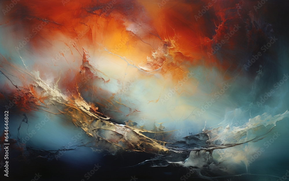 Fototapeta premium Oil painting abstract style artwork on canvas