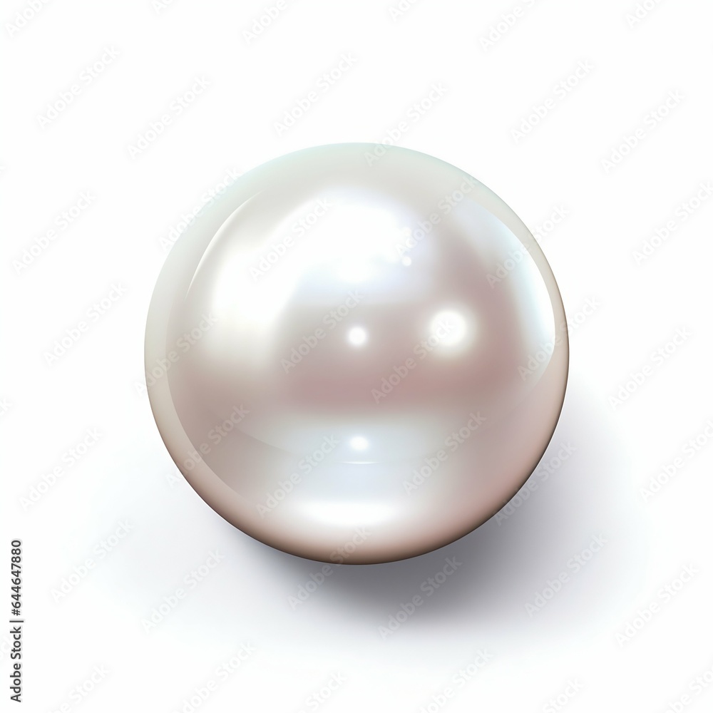 Pearl Isolated on White Background. Generative ai Pearl Isolated on White Background. Generative ai