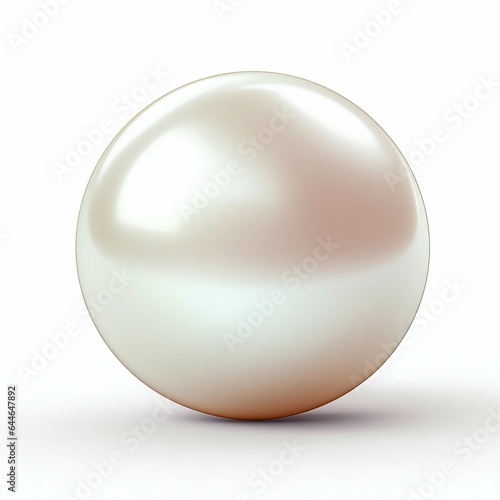 Pearl Isolated on White Background. Generative ai