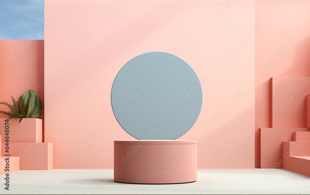 Podium mockup display with for product presentation Podium mockup display with for product presentation