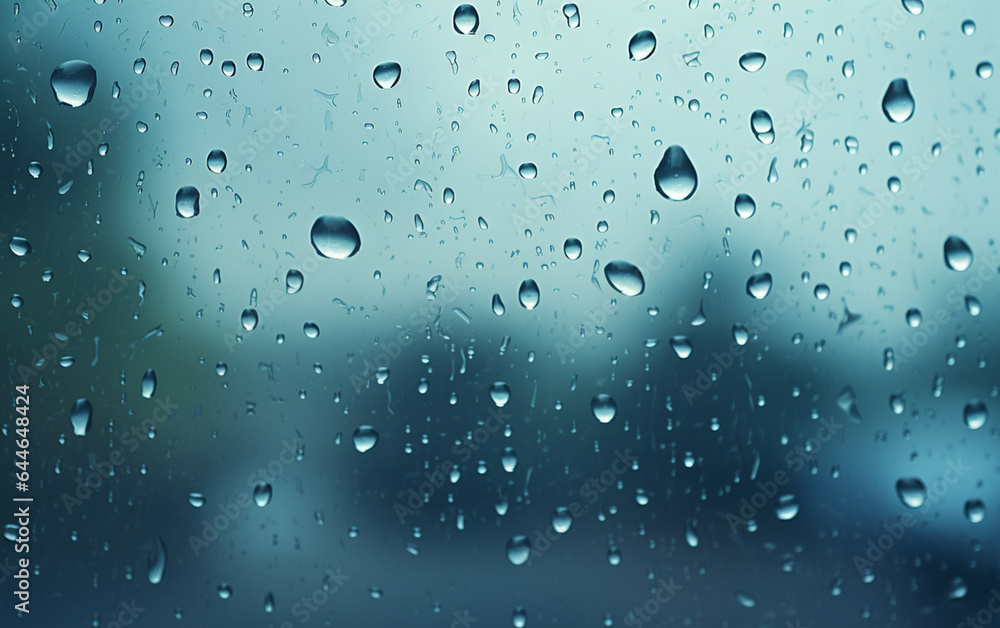 Raindrops on the window. Blue tone Raindrops on the window. Blue tone