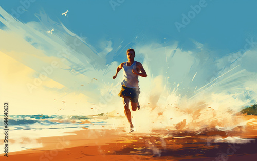 Run Sea Sand Sport Sprint Relax Exercise Beach Concept  © MUS_GRAPHIC