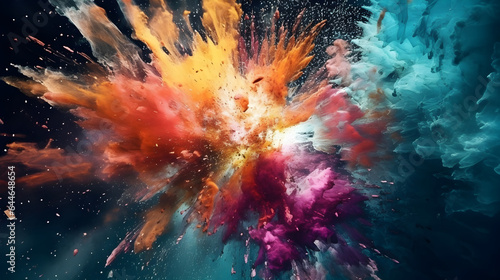 background with colorful space Explosion, generative ai