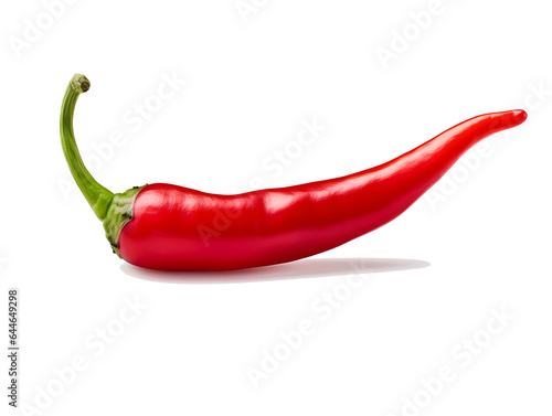 Red fresh chili pepper isolated on white background. Spicy Mexican Food. Seasoning for dish. hot pepper. Realistic. spicy spices for cooking. food. AI generated