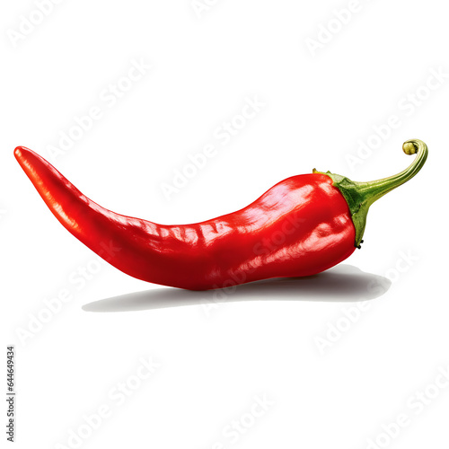 Red fresh chili pepper isolated on white background. Spicy Mexican Food. Seasoning for dish. hot pepper. Realistic. spicy spices for cooking. food. AI generated