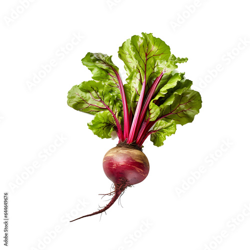 Beetroot vegetable. Organic. Food. Natural. healthy beets with green leaves. Isolated on a transparent background. AI generated