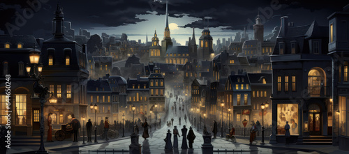 La Belle Époque Cityscape Illustration © Marios Pisis