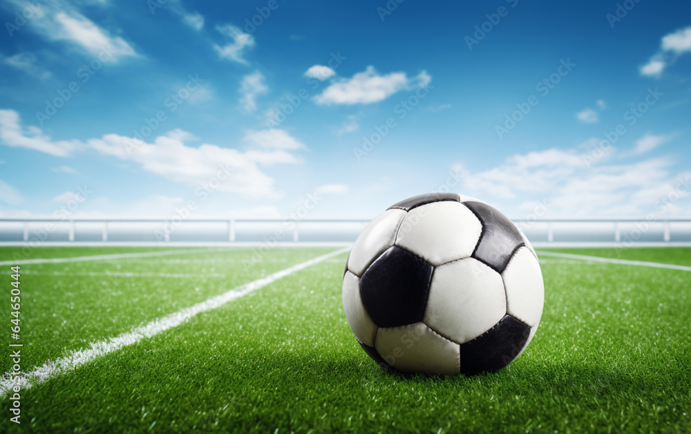 Fototapeta premium Soccer field with ball