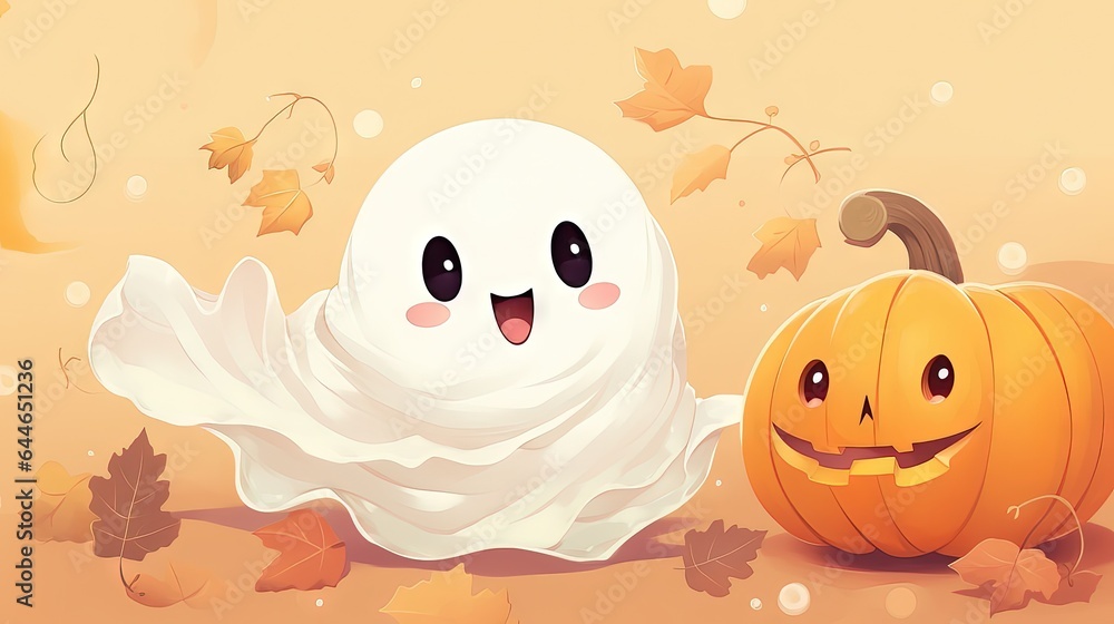 Adorable cartoon friendly ghost Adorable cartoon friendly ghost