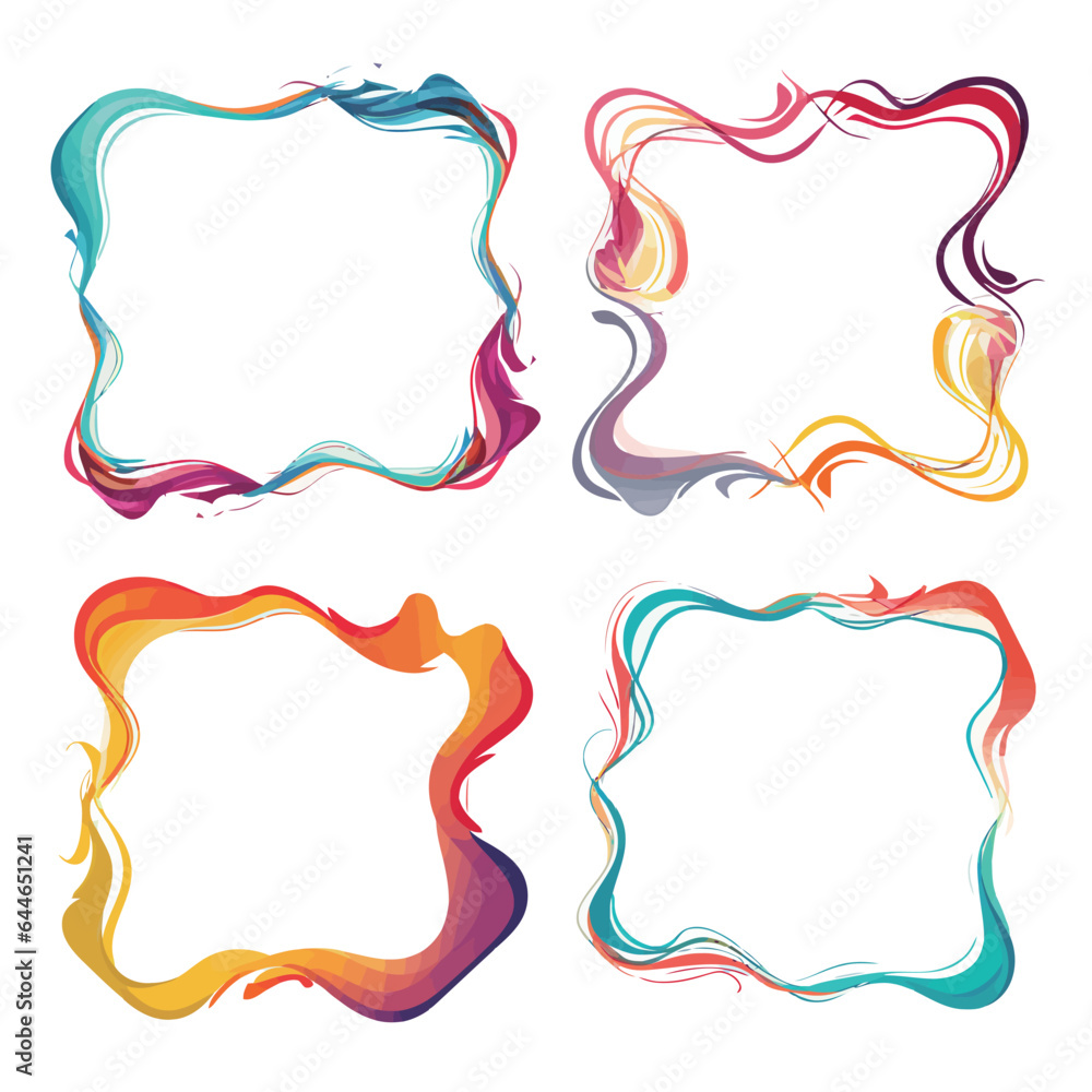 vector collection set of squiggle lines frame vector collection set of squiggle lines frame