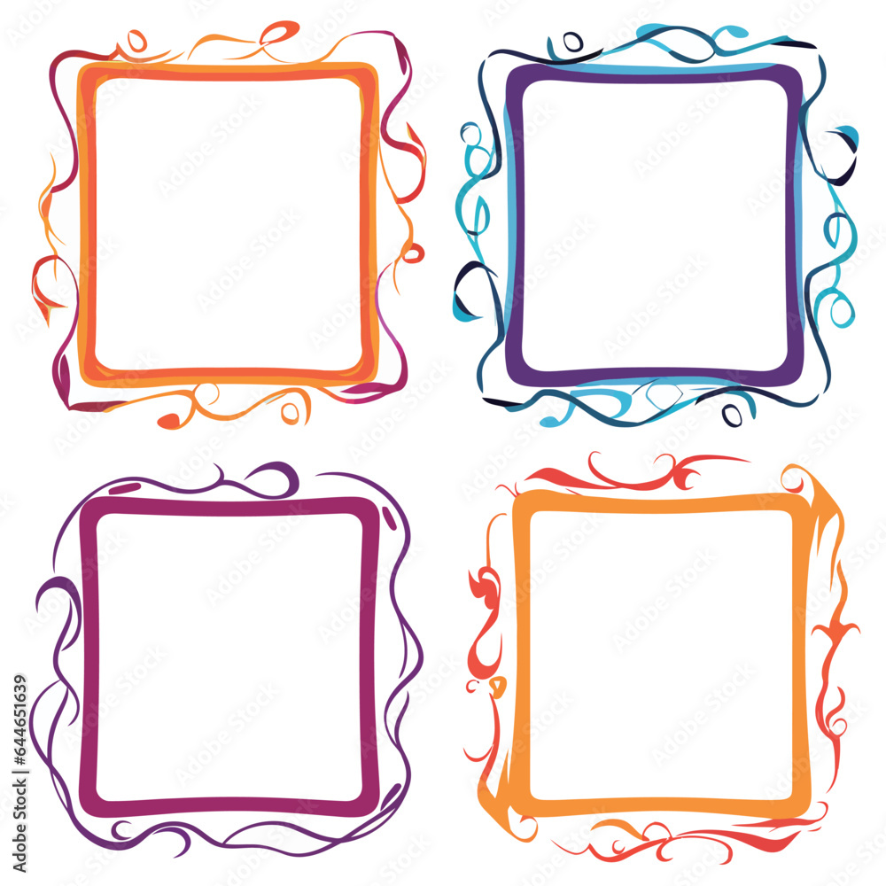 vector collection set of squiggle lines frame vector collection set of squiggle lines frame
