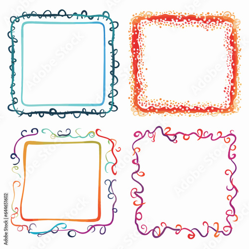 vector collection set of squiggle lines frame