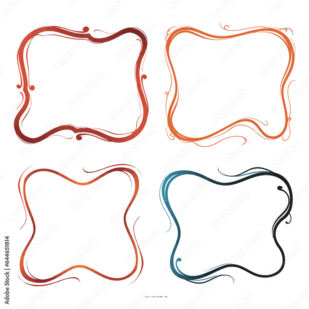 vector collection set of squiggle lines frame