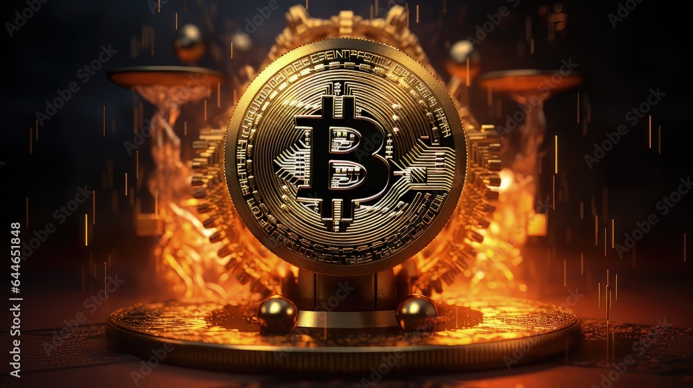 Shiny golden bitcoin cryptocurrency Shiny golden bitcoin cryptocurrency