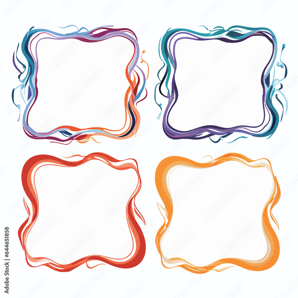 Fototapeta premium vector collection set of squiggle lines frame