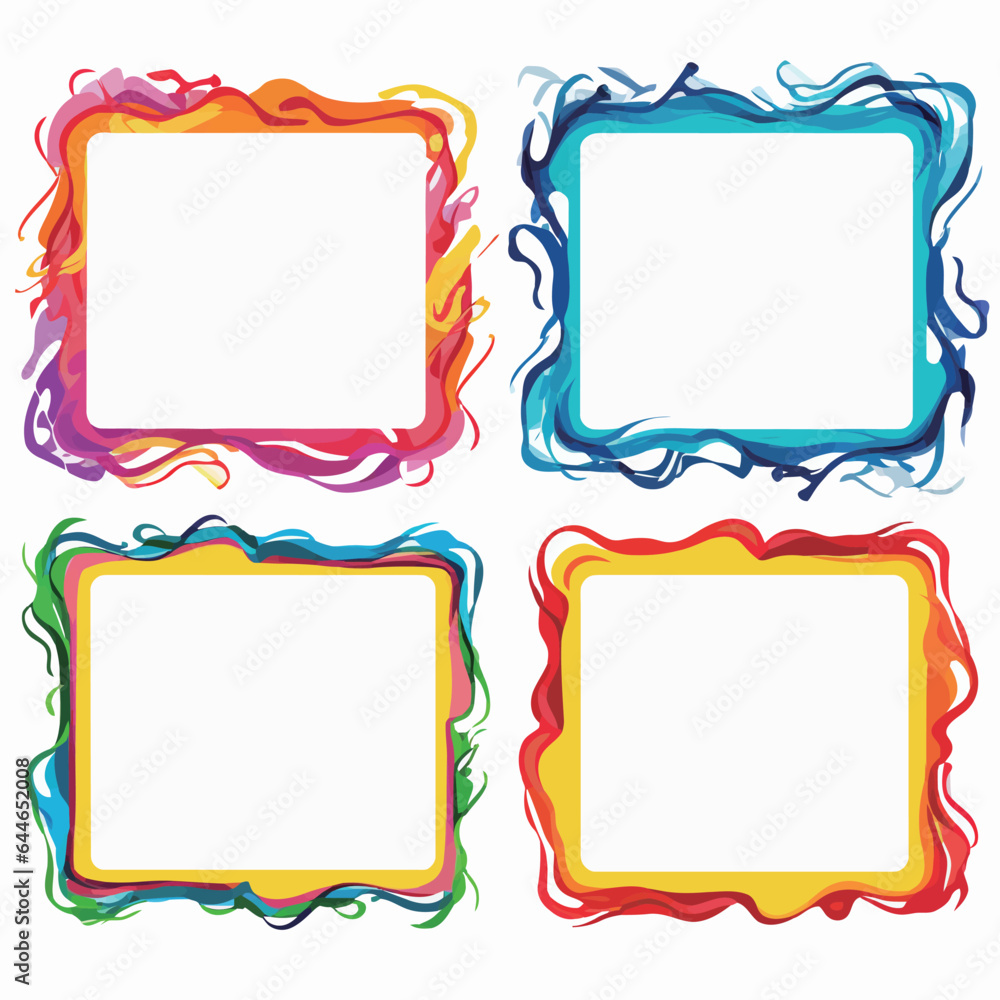 Fototapeta premium vector collection set of squiggle lines frame