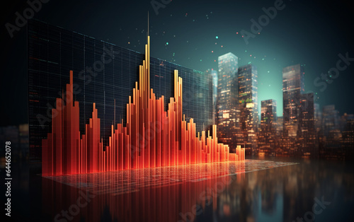 Stock market and trading  digital graph
