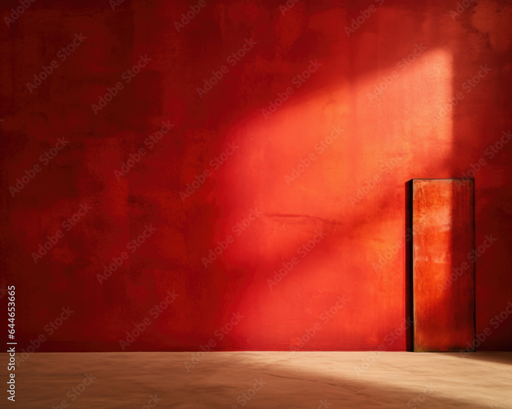A vibrant crimson gentle light background is bathed in warm sunlight streaming through a rusty steel window. The dynamic interplay of light and shadow adds depth and liveliness, creating A vibrant crimson gentle light background is bathed in warm sunlight streaming through a rusty steel window. The dynamic interplay of light and shadow adds depth and liveliness, creating
