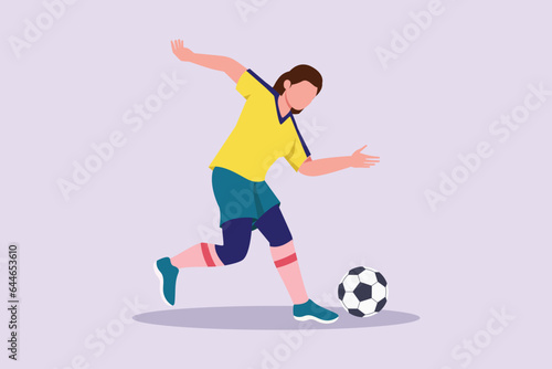 Funny female football players concept. Colored flat vector illustration isolated.  © Sell Vector