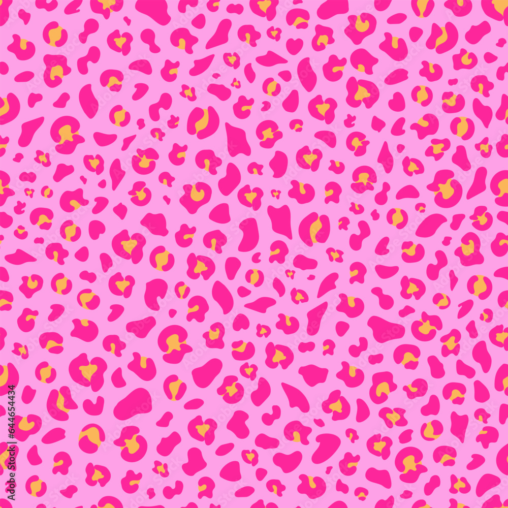 Pink modern leopard seamless pattern. Trendy glamour doll background design.