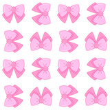 Cute bow. Glamour pink vibe. Seamless pattern.