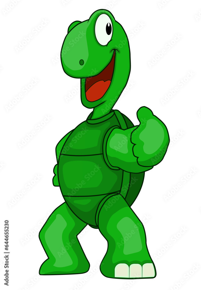 Obraz premium Funny turtle and thumbs up