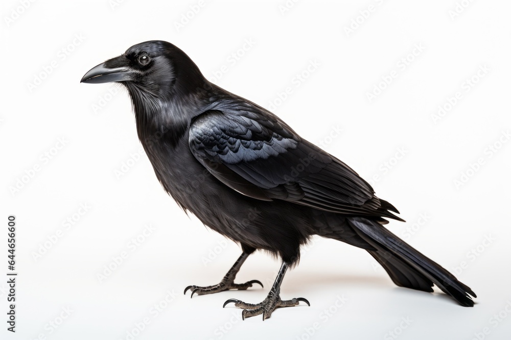 Close-up studio portrait of American Crow Corvus brachyrhynchos. Blank for design Close-up studio portrait of American Crow Corvus brachyrhynchos. Blank for design