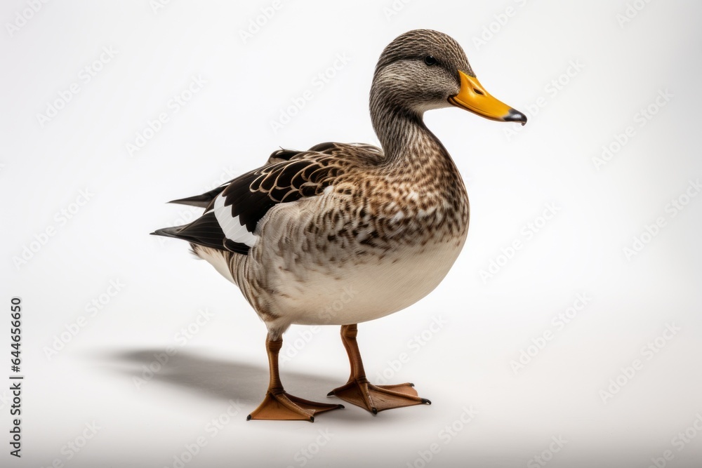 Close-up studio portrait of a bird Mallard Anas platyrhynchos. Blank for design Close-up studio portrait of a bird Mallard Anas platyrhynchos. Blank for design