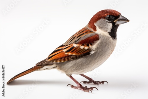 Close-up studio portrait of the bird House Sparrow Passer domesticus. Blank for design © top images