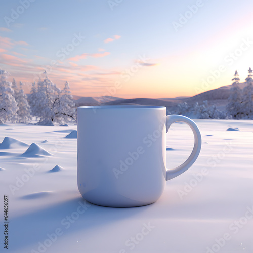 white cup on the snow (ai generated)