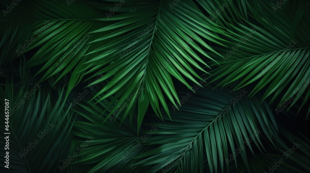 Abstract palm leaf texture, dark green foliage nature background. Abstract palm leaf texture, dark green foliage nature background.